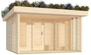 Karibu Gartenhaus Gartenhaus mit Gr&uuml;ndach &ndash; 15,72 m&sup2; nordischer Fichte 38 mm