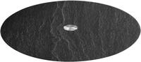 LEONARDO Servierplatte TURN, Edelstahl, Glas, 32,5 cm, schwarz Schieferoptic,...