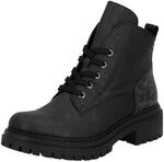 Schn&uuml;rboots RIEKER, Damen, Gr. 36, schwarz (schwarz, leo), Lederimitat, Schuhe
