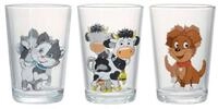 Ritzenhoff & Breker Kinderbecher Hoftiere Kindergl&auml;ser 205 ml 3er Set, 3-tlg., Glas