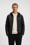 BOSS GREEN Steppjacke Kapuze, Regular Fit, reflektierende Details