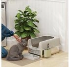PawHut Katzentoilette Edelstahl Offene katzenklo ohne Deckel XXL mit Schaufel,...