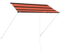 vidaXL Markise Einziehbare Markise 250&times;150 cm Orange und Braun (1-St)