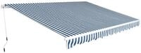 vidaXL Gelenkarmmarkise Terrassenmarkise 450 cm Blau/Wei&szlig;