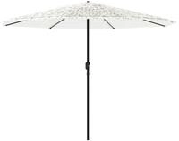 vidaXL Sonnenschirm Sonnenschirm mit Stahlmast Wei&szlig; 324x324x247 cm