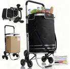 Juskys Einkaufstrolley 3in1, 56 l, mit Treppensteiger (6 Rollen), klappbar und