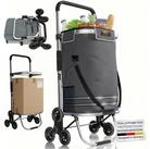 Juskys Einkaufstrolley 3in1, 56 l, mit Treppensteiger (6 Rollen), klappbar und