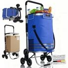 Juskys Einkaufstrolley 3in1, 56 l, mit Treppensteiger (6 Rollen), klappbar und