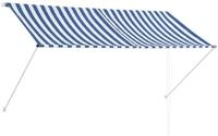 vidaXL Markise 250 x 150 cm Einziehbare Markise 250x150 cm Blau und Wei&szlig; Balkon