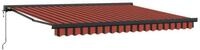 vidaXL Markise 350 x 250 cm Manuelle einziehbare Markise mit LED in Orange und...