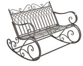 en.casa Gartenbank, &raquo;Greenough&laquo; Schaukelbank Sitzbank 85x113x95cm Metall Gr&uuml;n