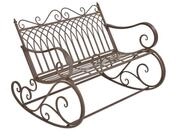 en.casa Gartenbank, &raquo;Greenough&laquo; Schaukelbank Sitzbank 85x113x95cm Metall Braun