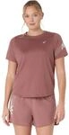 Laufshirt ASICS "ASICS ICON SS TOP", Damen, Gr. S, rot (rubble rot), Obermaterial: