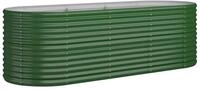 vidaXL Hochbeet, Kr&auml;uterhochbeet Pulverbeschichteter Stahl 224x80x68 cm Gr&uuml;n