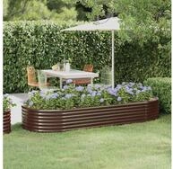 vidaXL Hochbeet vidaXL Hochbeet Verzinkter Stahl 249x100x36 cm Braun