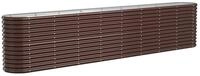 vidaXL Hochbeet, Kr&auml;uterhochbeet Pulverbeschichteter Stahl 332x40x68 cm Braun