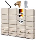 4rain Regentonne SLIM Wandtank-Set 1400 Liter sandbeige
