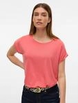 T-Shirt VERO MODA "VMAVA PLAIN SS TOP JRS NOOS", Damen, Gr. L, rosa (dubarry),