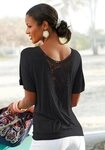 LASCANA Strandshirt mit H&auml;keleinsatz am R&uuml;cken, T-Shirt, weite Passform, luftig und
