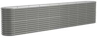 vidaXL Hochbeet, Kr&auml;uterhochbeet Pulverbeschichteter Stahl 332x40x68 cm Grau