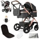 bergsteiger Kombi-Kinderwagen Nizza 3 in 1 Kinderwagen, Auto-Babyschale & Isofix