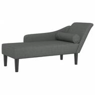 vidaXL Chaiselongue Chaiselongue mit Kissen Dunkelgrau Stoff, 1 Teile