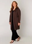 Base Level Curvy Longstrickjacke Gro&szlig;e Gr&ouml;&szlig;en braun 44 EU