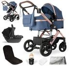 bergsteiger Kombi-Kinderwagen Nizza 3 in 1 Kinderwagen, Auto-Babyschale & Isofix