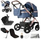 bergsteiger Kombi-Kinderwagen Nizza 3 in 1 Kinderwagen, Auto-Babyschale & Isofix
