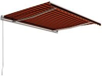 vidaXL Markise Einziehbare Markise Handbetrieben 400 x 300 cm Orange und Braun...