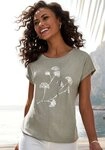 LASCANA Kurzarmshirt mit schimmerndem Blumenprint aus Viskose-Qualit&auml;t