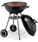 relaxdays Holzkohlegrill Gro&szlig;er Kugelgrill mit R&auml;dern