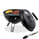 relaxdays Holzkohlegrill Kugelgrill tragbar &Oslash; 37cm mit Grillzange