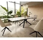 DELIFE Esstisch Edge, Keramik Calacatta Luxe Wei&szlig;-Gold-Grau 200-300x100...