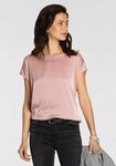 Laura Scott Shirtbluse mit Satin-Vorderteil und hochflexiblen Jersey-R&uuml;cken lockere