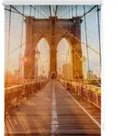 Seitenzugrollo Klemmfix Motiv Brooklyn Bridge, LICHTBLICK ORIGINAL, Lichtschutz, ohne