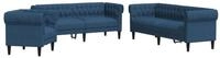 vidaXL Sofa 3-tlg. Sofagarnitur Blau Stoff