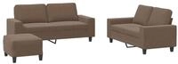 vidaXL Sofa 3-tlg. Sofagarnitur Braun Stoff