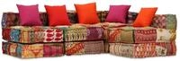vidaXL Pouf, 4-Sitzer Modularer Pouf Patchwork Stoff