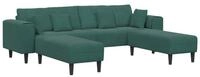 vidaXL Sofa Sofa 3 stk. Dunkelgr&uuml;n Samt, 3 Teile