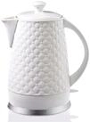 KVOTA Wasserkocher elektrisch, aus Keramik, Teekessel 1,8 L, 1500W, wei&szlig;,