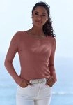 LASCANA Langarmshirt in modischer Piqu&eacute;-Optik aus weicher Qualit&auml;t mit Viskose