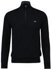 Sweater GANT "Strickpullover CLASSIC COTTON HALF ZIP", Herren, Gr. 4XL, schwarz,
