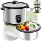 tectake Reiskocher Dampfgarer mit Dampfgareinsatz, 1,8 l, Warmhaltefunktion, 700 W,