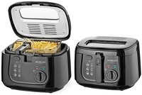 Michelino Fritteuse, 1800 W, Keramik-Antihaftbeschichteter &Ouml;lbeh&auml;lter schwarz
