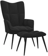 vidaXL Sessel Relaxsessel Loungesessel Sessel Polsterstuhl mit Hocker Schwarz...