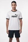 PUMA T-Shirt ESS STRIPED JERSEY normale Schnittform, Kurzarm, f&uuml;r vielseitige