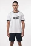 T-Shirt PUMA "ESS STRIPED JERSEY", Herren, Gr. XL, wei&szlig; (puma wei&szlig;), Interlock,