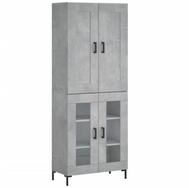 vidaXL Highboard Highboard Betongrau 69,5x34x180 cm Holzwerkstoff (1 St)