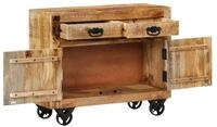 vidaXL Kommode NA Kommode Sideboard 80x30x65 cm Massives Raues Mangoholz Glas...